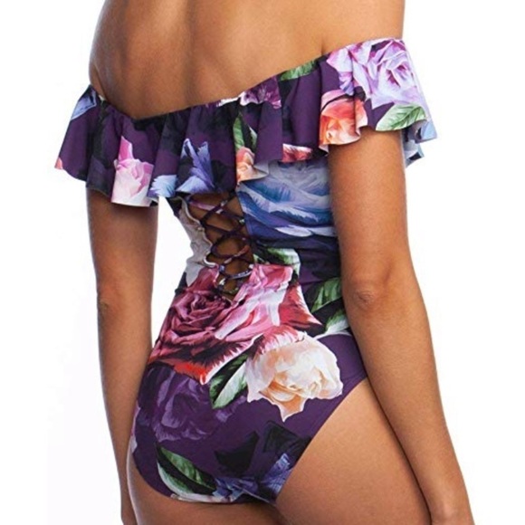 LA Blanca Ruffle Bloom Plus Size One Piece - Picture 2 of 4